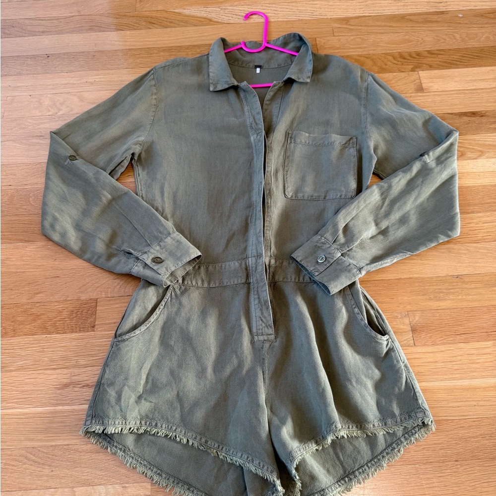 YOUNG FABULOUS & BROKE RIVER ROW EDGE ROMPER IN CADET PIGMENT WASH SIZE SMALL - Picture 7 of 16